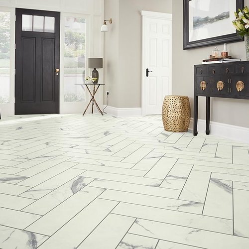 Entry Foyer Luxury Vinyl Tile Herringbone LVT -  Aumsbaugh Flooring CarpetsPlus Colortile in  Columbia City, IN